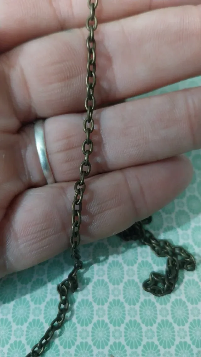 Cadena abalorios bronce