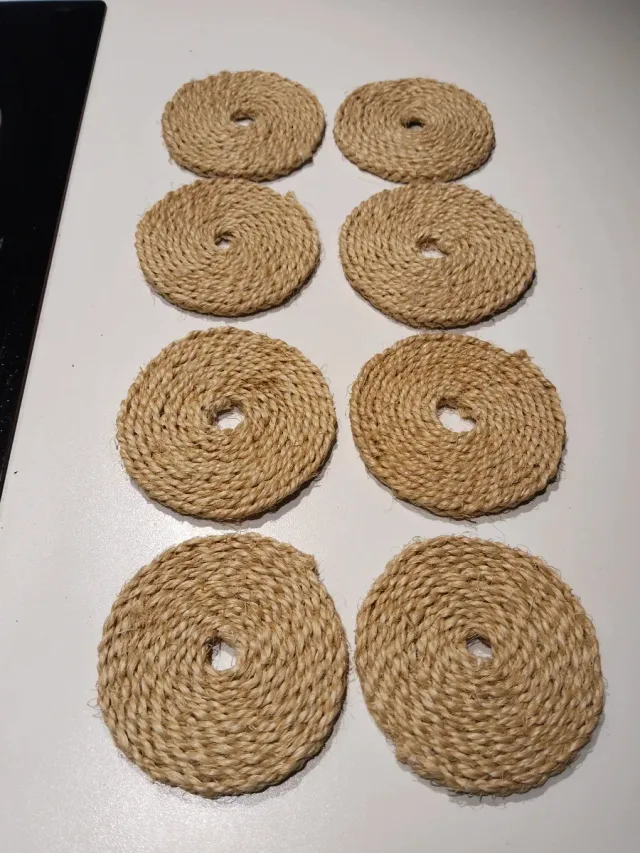 Posavasos de cuerda hechos a mano (Set de 8)
