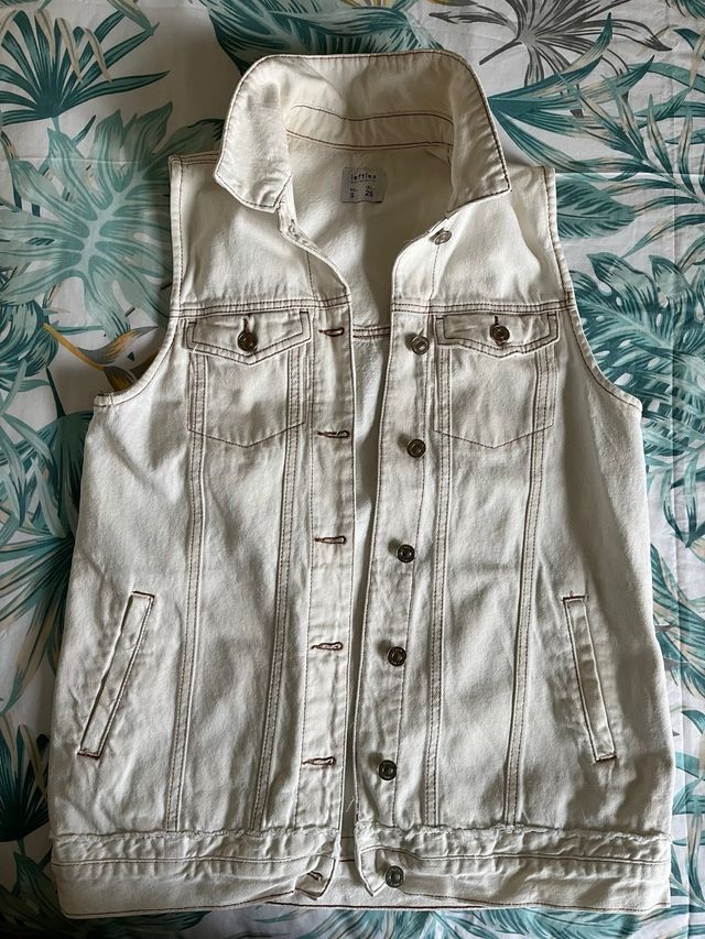 Giubbotto in denim bianco taglia S