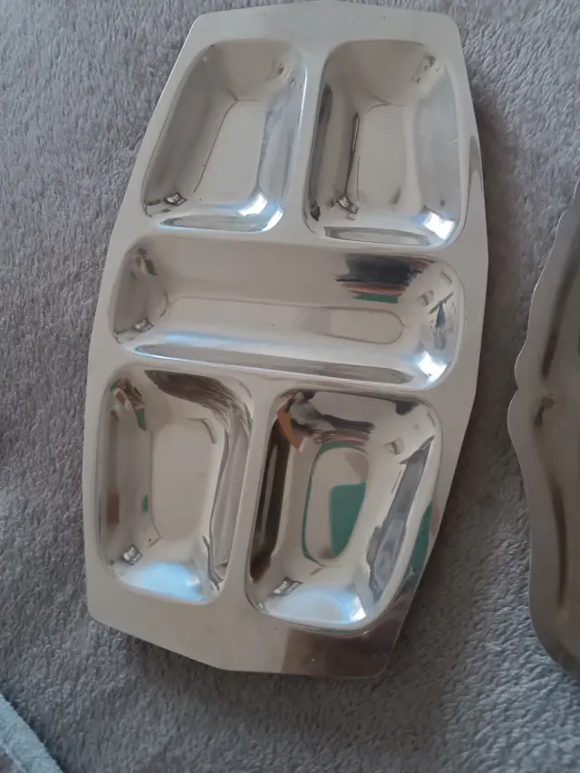 2 Bandejas acero inoxidable para entrantes