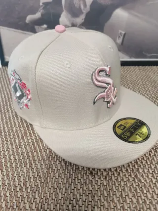 Gorra New Era 59FIFTY Beige y Rosa Talla 7.1/4