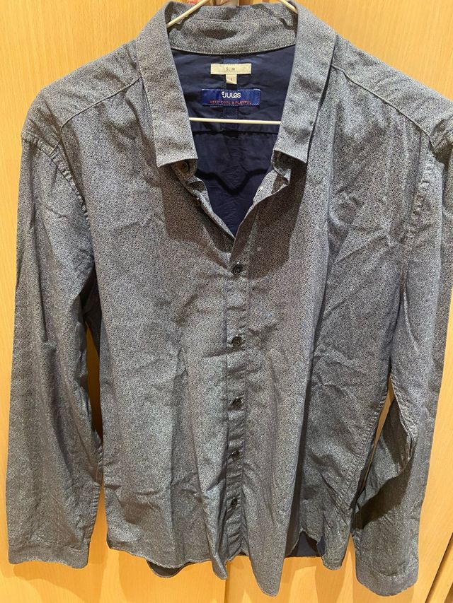 Camisa slim azul hombre Talla L