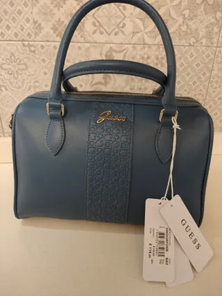 Borsa Guess bauletto Giordi Satchel Blu Nuova