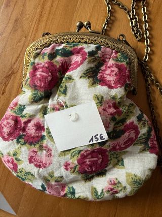 Bolso estilo vintage flores boquilla