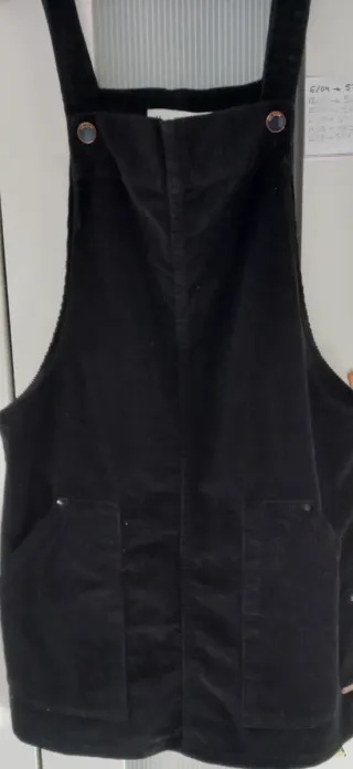 Vestido negro de pana mujer
