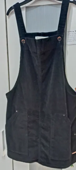 Vestido negro de pana mujer
