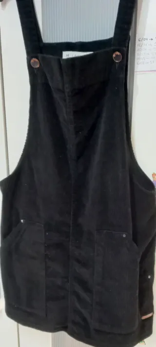 Vestido negro de pana mujer