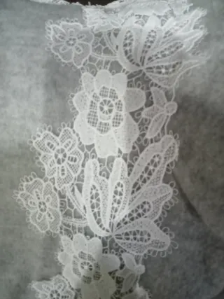 Jersey Springfield gris L encaje blanco