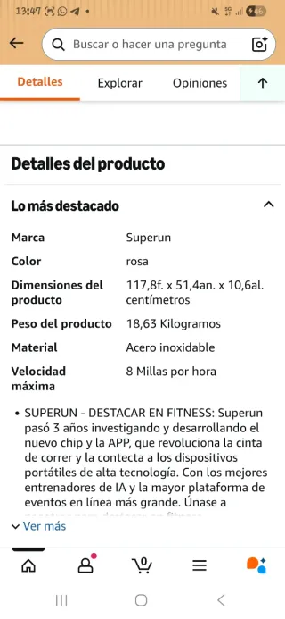 Cinta de Correr Plegable.