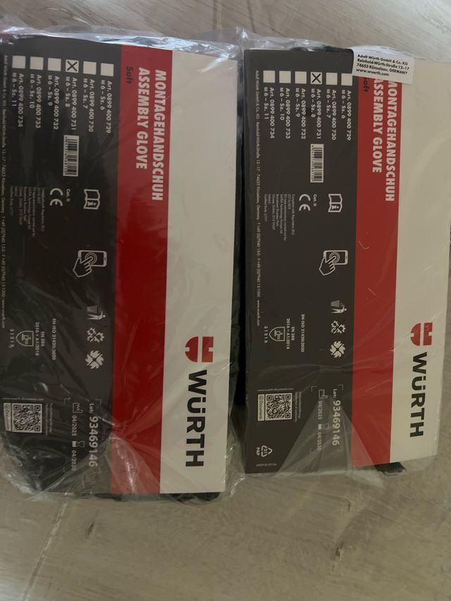 Guanti da montaggio WURTH due pazzi da 6 paia cad