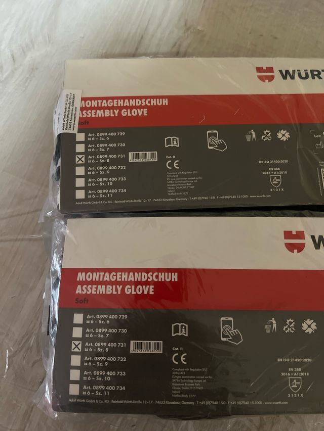 Guanti da montaggio WURTH due pazzi da 6 paia cad