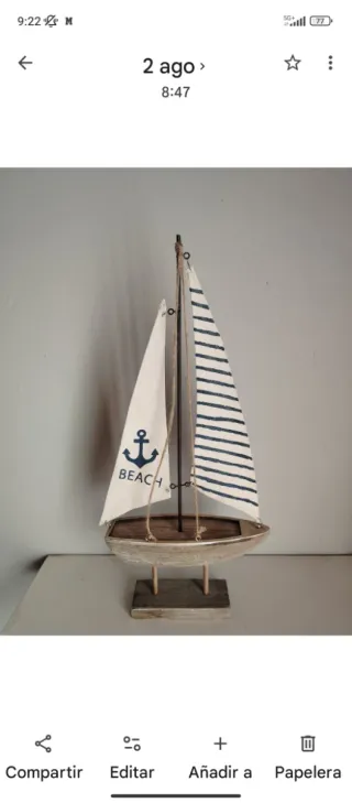 Barco Velero decorativo de madera