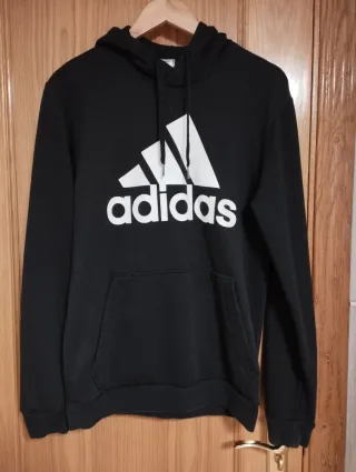 Sudadera Adidas Negra Logo Blanco