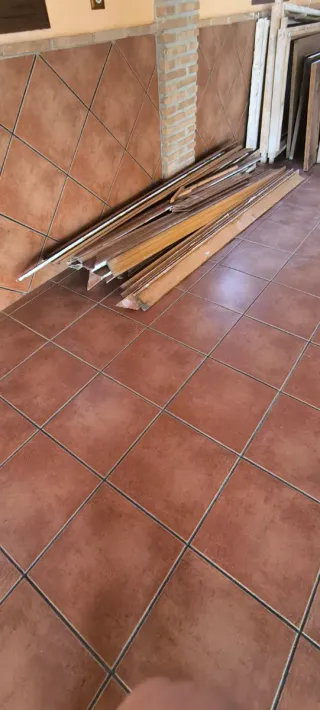 Puerta madera interior con cristal