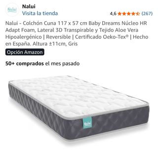 Colchón Cuna Nalui Baby Dreams 117x57cm