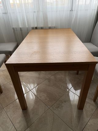Mesa comedor roble extensible