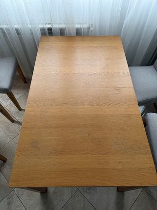 Mesa comedor roble extensible