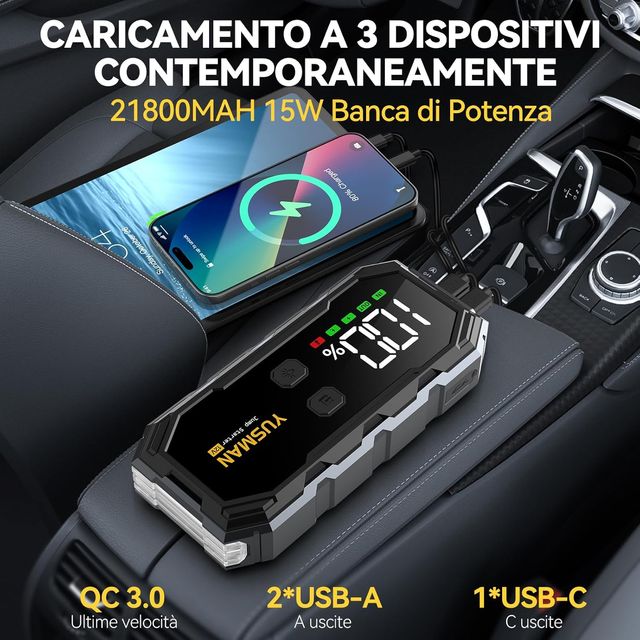 YUSMAN Arrancador de Coches 12V