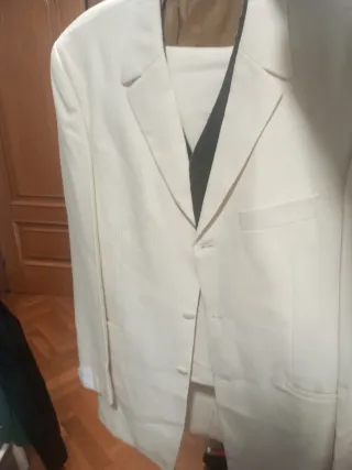 Traje de Novio Beige/Blanco