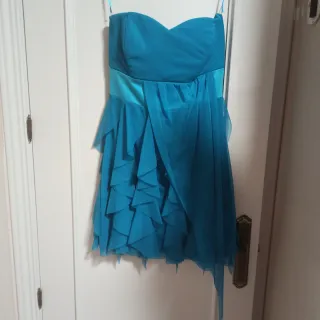Vestido de fiesta azul turquesa