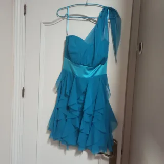Vestido de fiesta azul turquesa