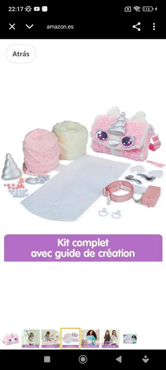 Bolso Unicornio Peluche Rosa