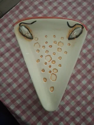 Piatto formaggio con topolini in ceramica