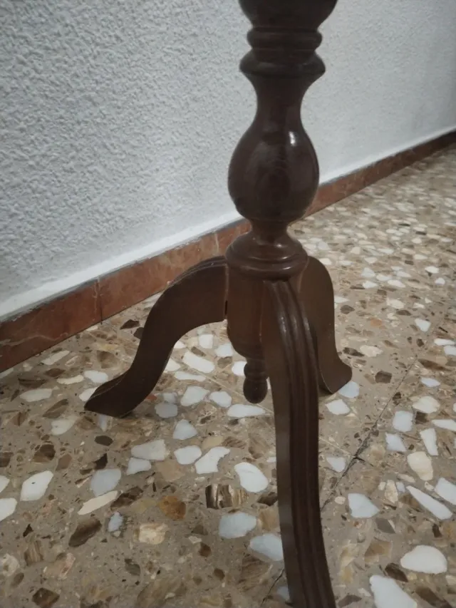 Tavolino antico in legno e marmo