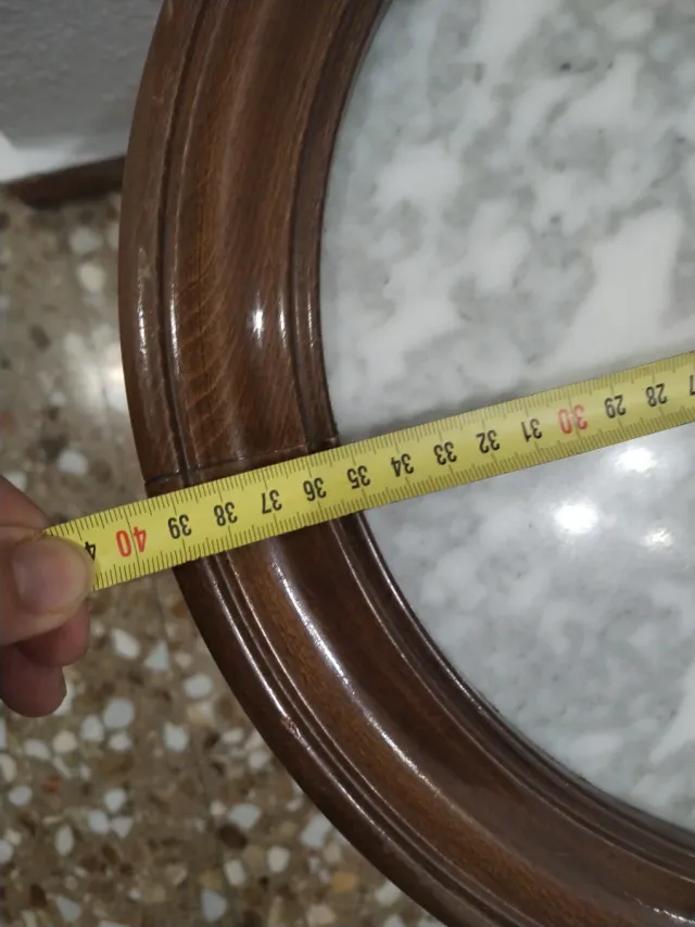 Tavolino antico in legno e marmo