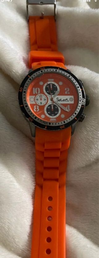 Reloj Select Cronógrafo Naranja y Plata
