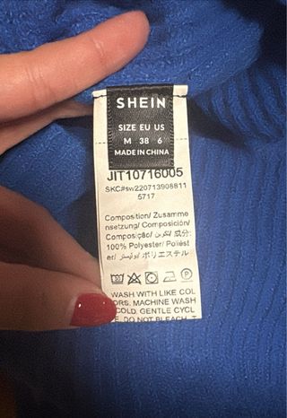 Jersey azul cuello vuelto manga larga