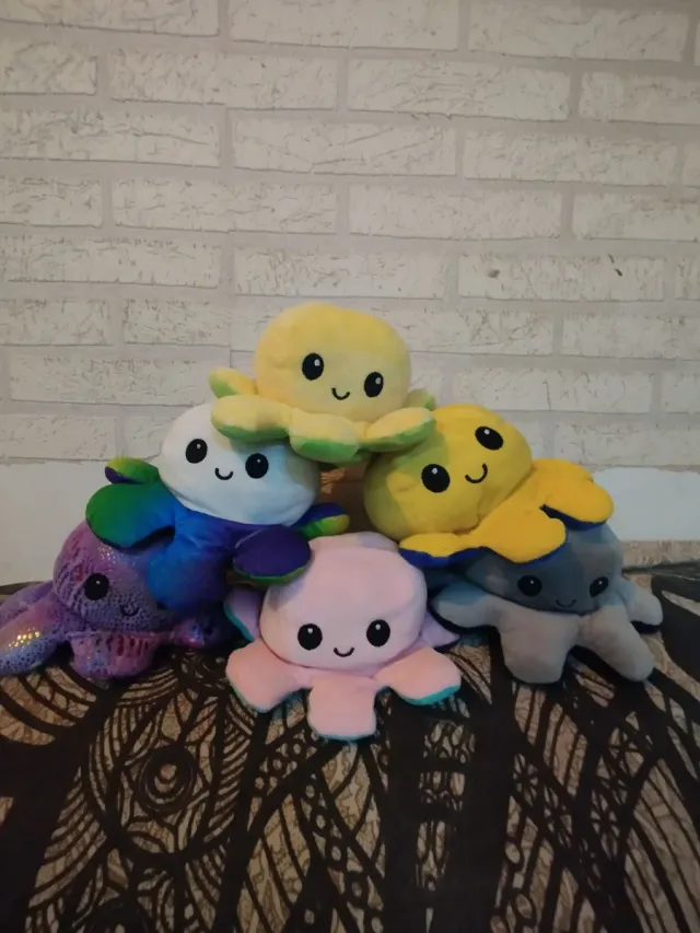 Lote 6 Pulpos Peluche Reversibles