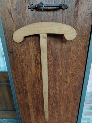 Coppia grucce appendiabiti vintage legno