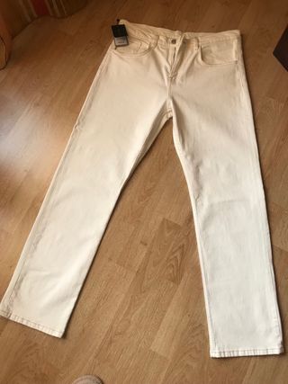 Pantalón Mujer Massimo Dutti Beige Talla 44