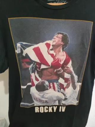 Camiseta Bershka Rocky IV Hombre Negra