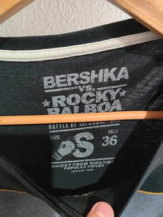 Camiseta Bershka Rocky IV Hombre Negra