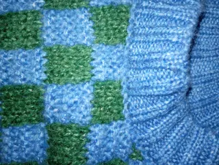 Jersey cuadros azul y verde mujer