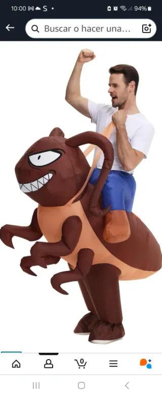 Disfraz inflable de cucaracha adulto/ niño
