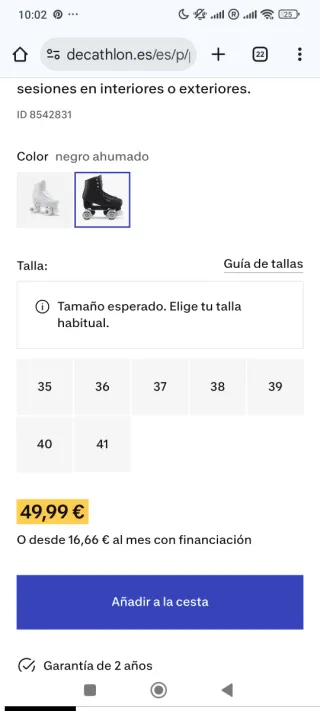 Patines Oxelo Negros Talla 36