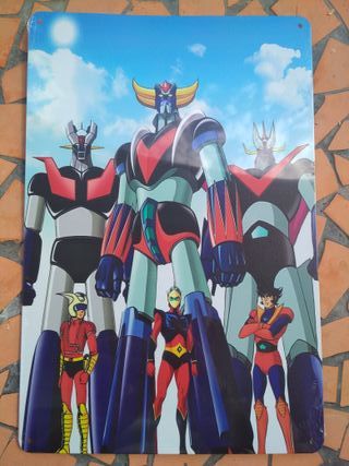 Targa metallica Mazinga,Goldrake.Misura 20 x 30 cm