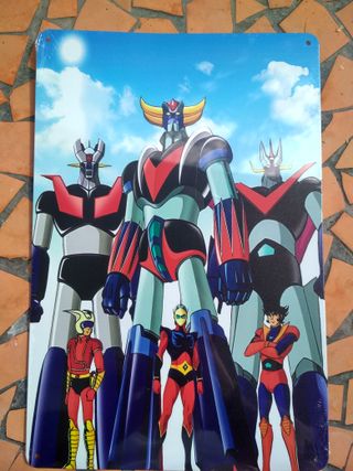 Targa metallica Mazinga,Goldrake.Misura 20 x 30 cm