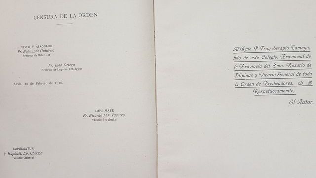 Breve rassegna storica del convento 1926