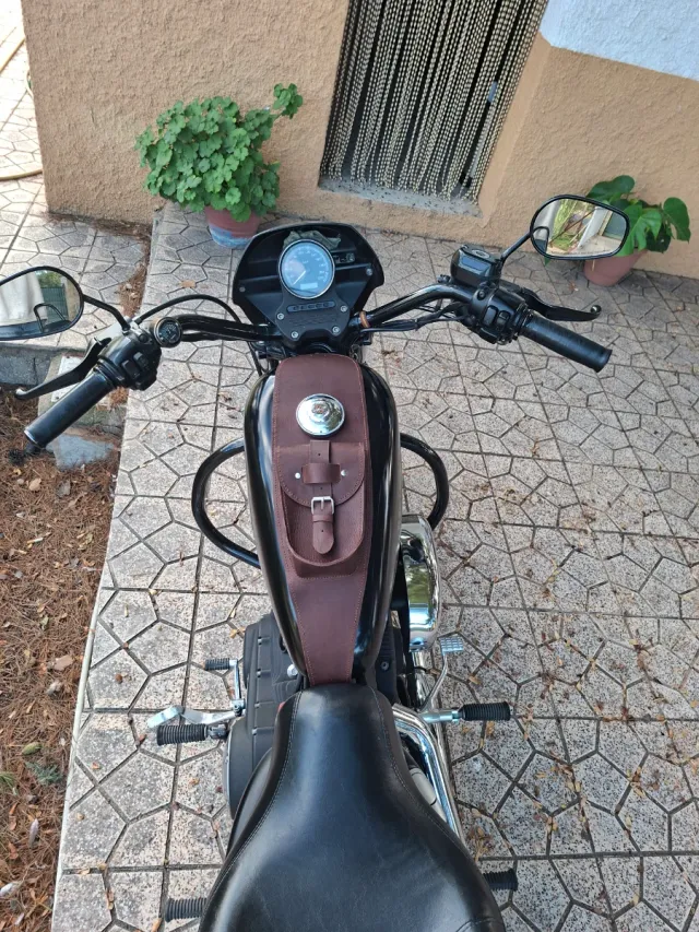 Corbata cuero Harley Davidson, CUSTOM.