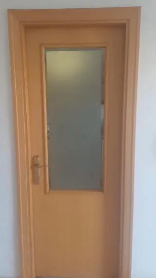 Puerta Madera con Cristal