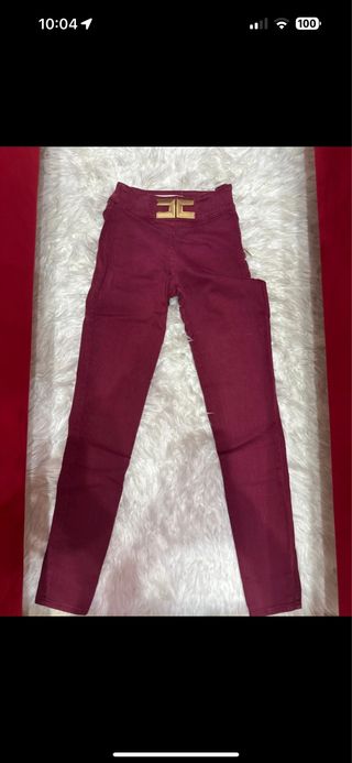 Pantaloni Elisabetta Franchi con fibbia oro