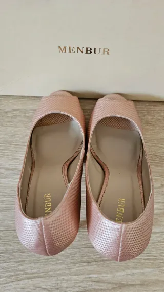 Zapatos tacón rosa palo MENBUR 10cm