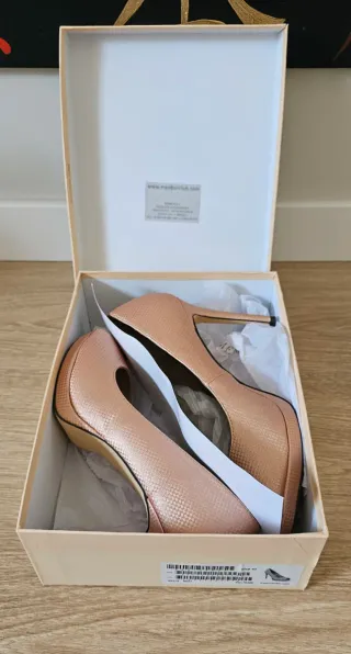 Zapatos tacón rosa palo MENBUR 10cm