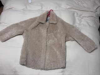 Abrigo Bimba y Lola Pelo Beige Mujer