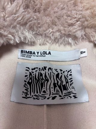 Abrigo Bimba y Lola Pelo Beige Mujer