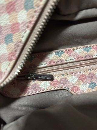 Mochila Parfois cuadros rosa y gris